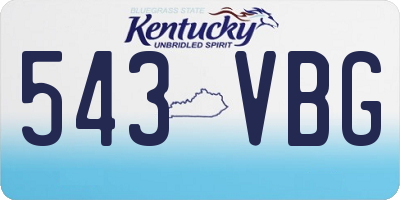 KY license plate 543VBG