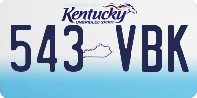 KY license plate 543VBK