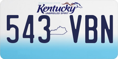 KY license plate 543VBN