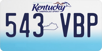 KY license plate 543VBP