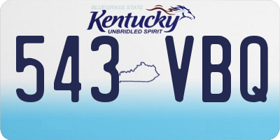 KY license plate 543VBQ