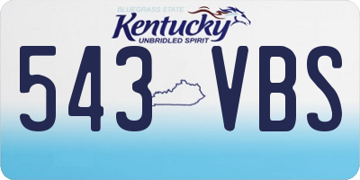KY license plate 543VBS