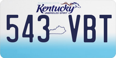 KY license plate 543VBT