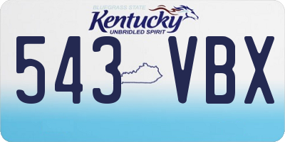 KY license plate 543VBX