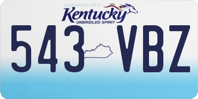 KY license plate 543VBZ
