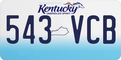 KY license plate 543VCB