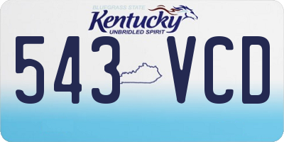 KY license plate 543VCD