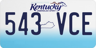 KY license plate 543VCE