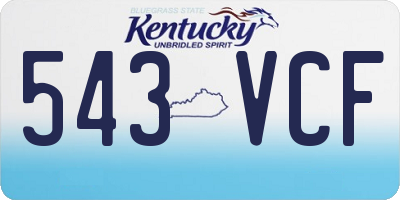 KY license plate 543VCF