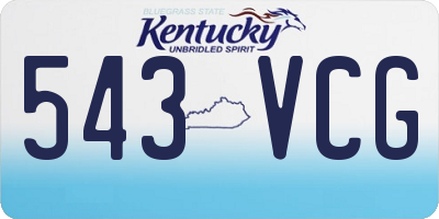 KY license plate 543VCG