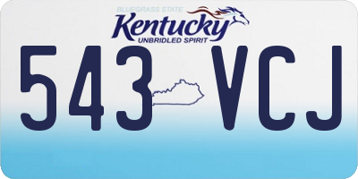 KY license plate 543VCJ