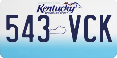 KY license plate 543VCK