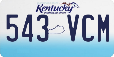 KY license plate 543VCM