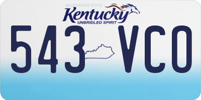 KY license plate 543VCO