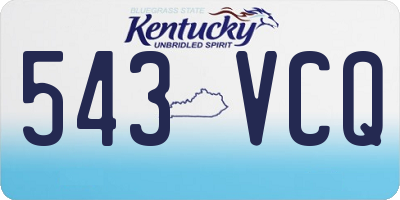 KY license plate 543VCQ