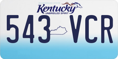 KY license plate 543VCR
