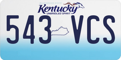 KY license plate 543VCS