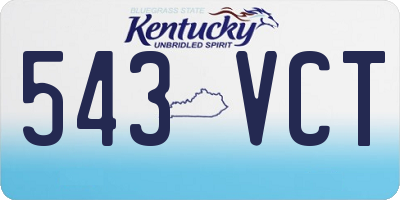KY license plate 543VCT