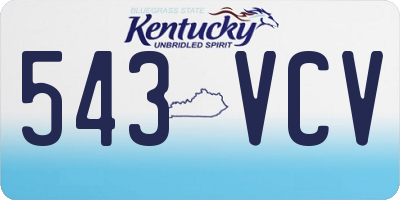 KY license plate 543VCV