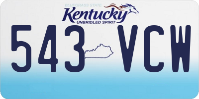 KY license plate 543VCW