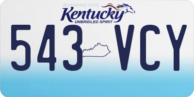 KY license plate 543VCY