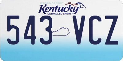 KY license plate 543VCZ