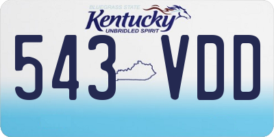 KY license plate 543VDD