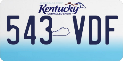 KY license plate 543VDF