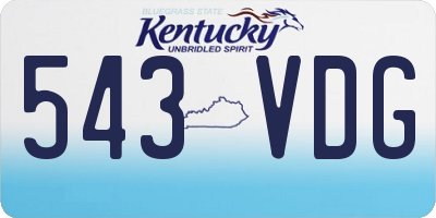 KY license plate 543VDG