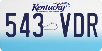 KY license plate 543VDR