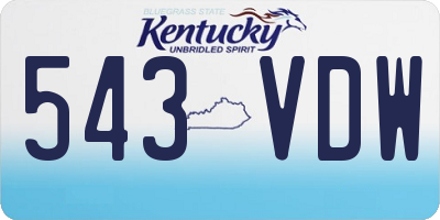 KY license plate 543VDW