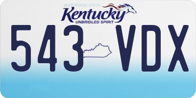 KY license plate 543VDX