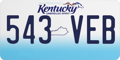 KY license plate 543VEB