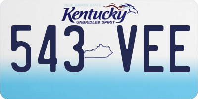 KY license plate 543VEE