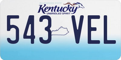 KY license plate 543VEL