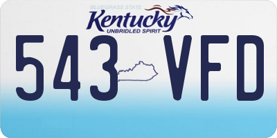 KY license plate 543VFD