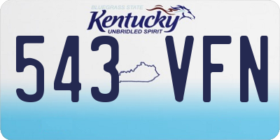 KY license plate 543VFN