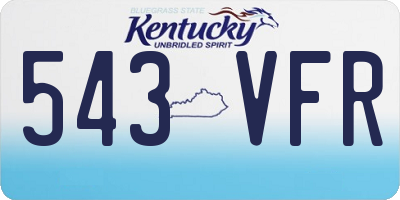 KY license plate 543VFR