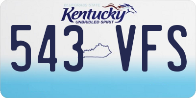 KY license plate 543VFS