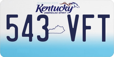 KY license plate 543VFT