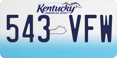 KY license plate 543VFW