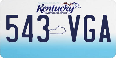 KY license plate 543VGA