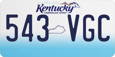 KY license plate 543VGC