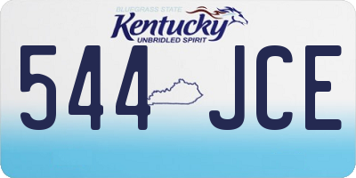KY license plate 544JCE