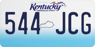 KY license plate 544JCG