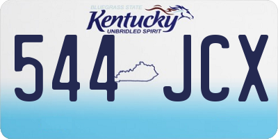 KY license plate 544JCX