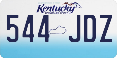 KY license plate 544JDZ