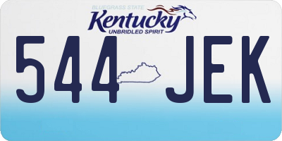 KY license plate 544JEK