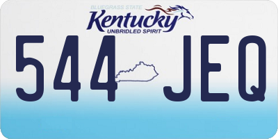 KY license plate 544JEQ