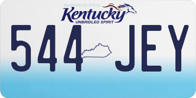 KY license plate 544JEY